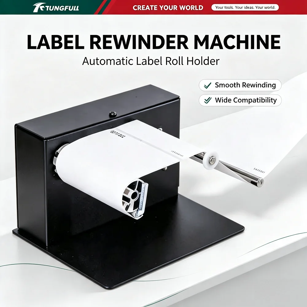 Label Roll Rewinder Machine Bi-directional Rewinding Labeling Machine Barcode Label Rolling Machine Sticker Rewinding Machine