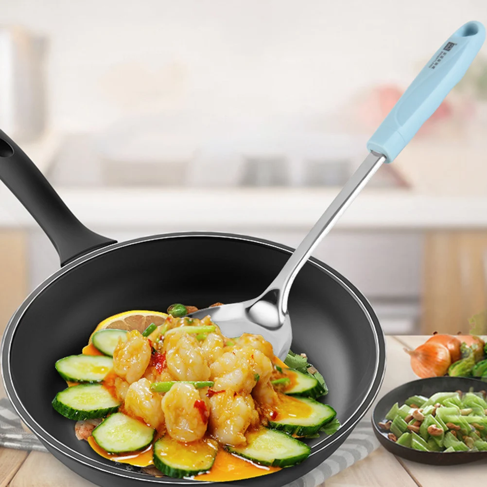 

Stainless Steel Pot Turner Nonstick Kitchen Utensils Blue Easy Wash Supplies Gadgets Hanging Storage Ergonomic H