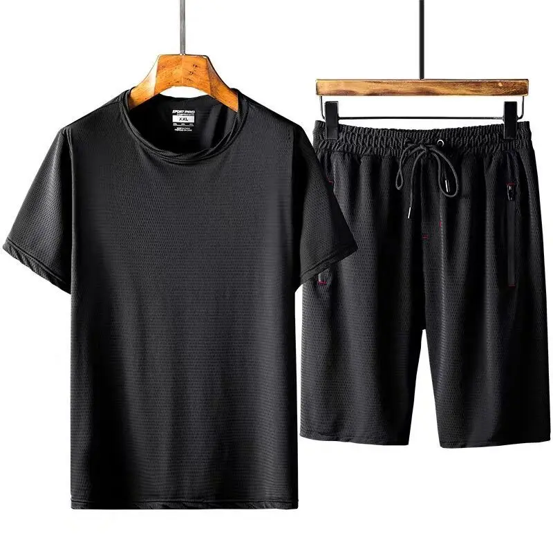 Männer Sport Anzug männer Mode Shorts + T-Shirt 10XL Sommer Atmungsaktivem Mesh Casual Anzug Jogger männer Kleidung