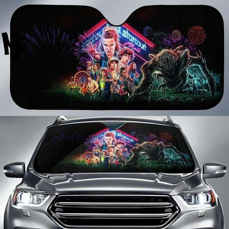 Stranger Thing Car Auto Sunshades Anime Driving Car Auto Sunshades Heat Resistant, UV Resistant