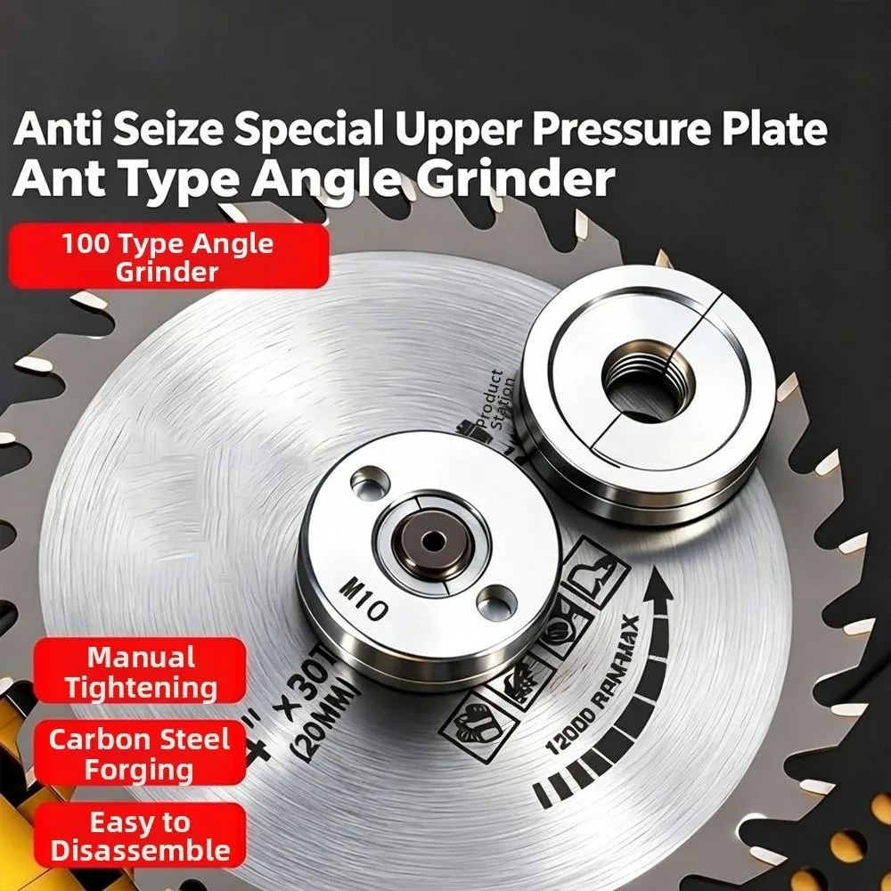 

Galvanized Plate Angle Grinder Pressure Plate M10 Thread Inner Outer Flange Angle Grinder Flange Nut Set 30mm Power Chuck Tool