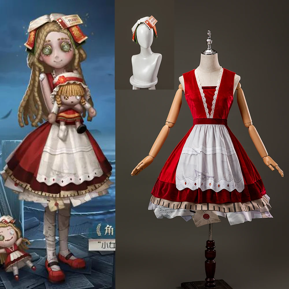 Costume de Cosplay de Petite Fille, Robe Lolita Douce Rouge, Tenue de Jeu, Dessin Animé, ixd'Halloween