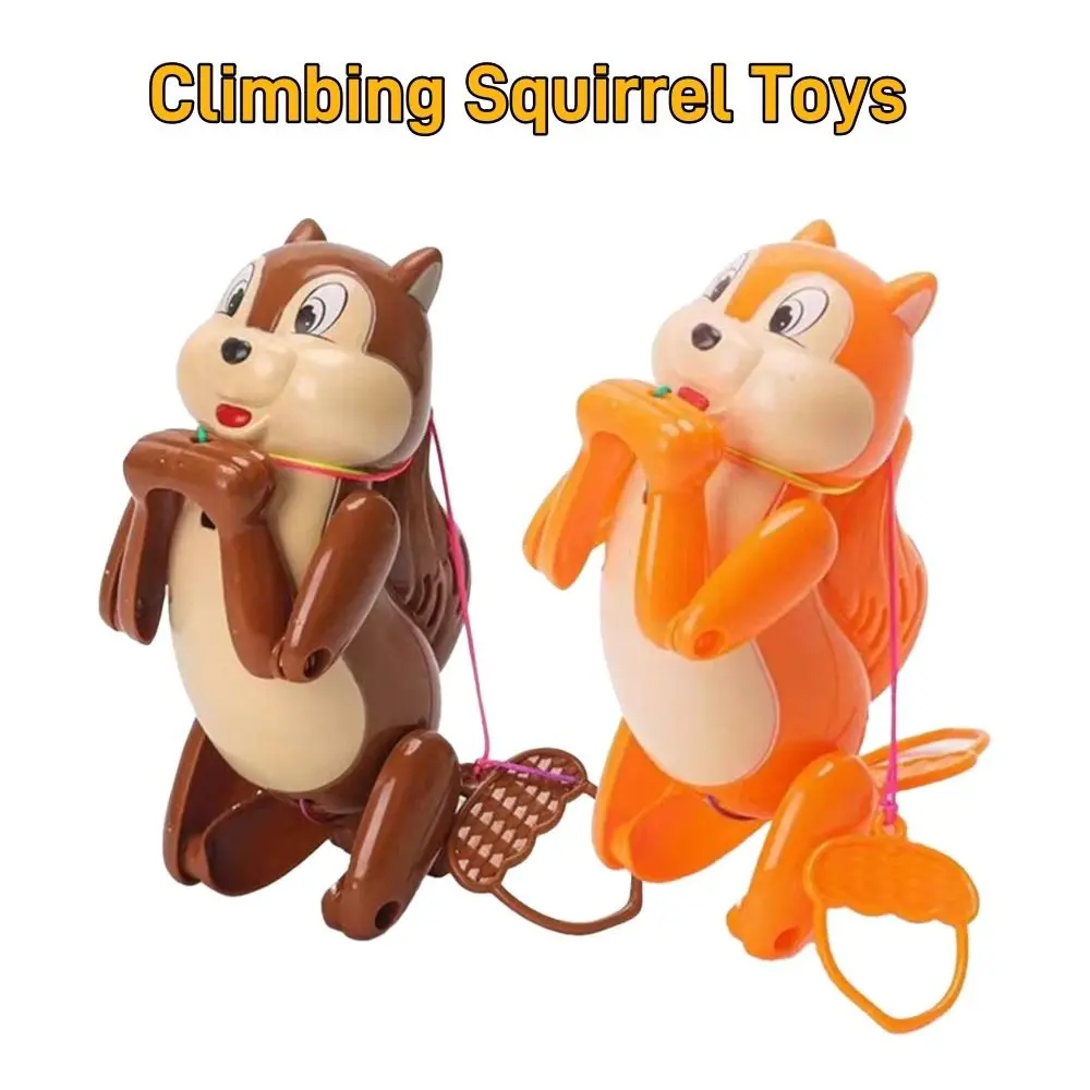 Cute Creative Rope Climbing Squirrel Pull-up Plastic Baby Toy Cartoon Funny Animal Model Dolls for Toddlers Children