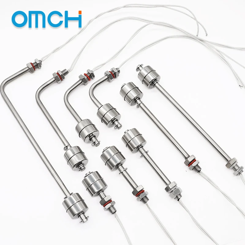 OMCH Sakelar Apung Baja Tahan Karat Sensor Tingkat Cairan Tangki Air Tahan Suhu Tinggi Sensor Aliran Otomatis Pengontrol 10W
