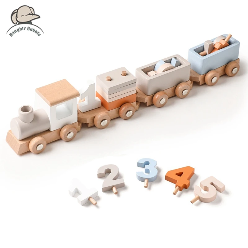 

Wooden Train Birthday Toy Montessori Toys Baby Toys Baby Educational Toys Wooden Trolley Baby Learning Toys Number Of Wood