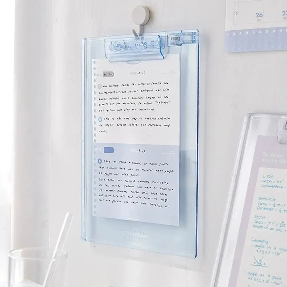

Korean Ice Writing Clipboard Durable Transparent Paper Organizer Arcylic Drawing Signing Writing File Folder Memo