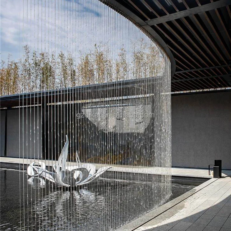 Custom.New تصميم الرسم الستار الرقمية شلال نافورة في الهواء الطلق نوافير الزخرفية مع نافورة الإضاءة