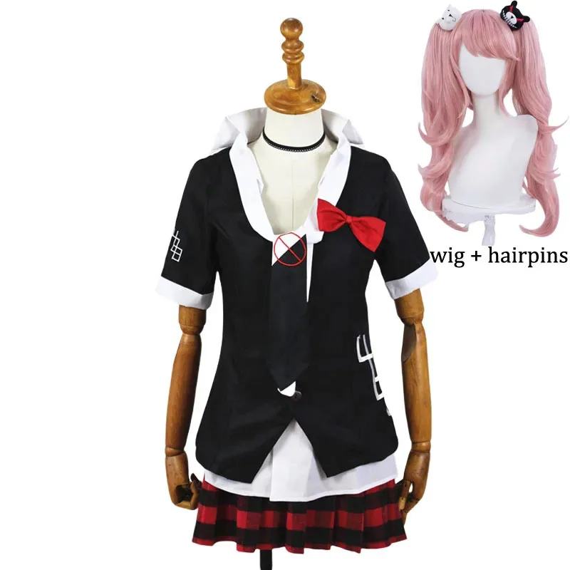 Junko Enoshima Cosplay Danganronpa Costume Anime Dangan Ronpa Cosplay School Uniforms Monokuma Hairpins Women Girl Outfit Suit image 3