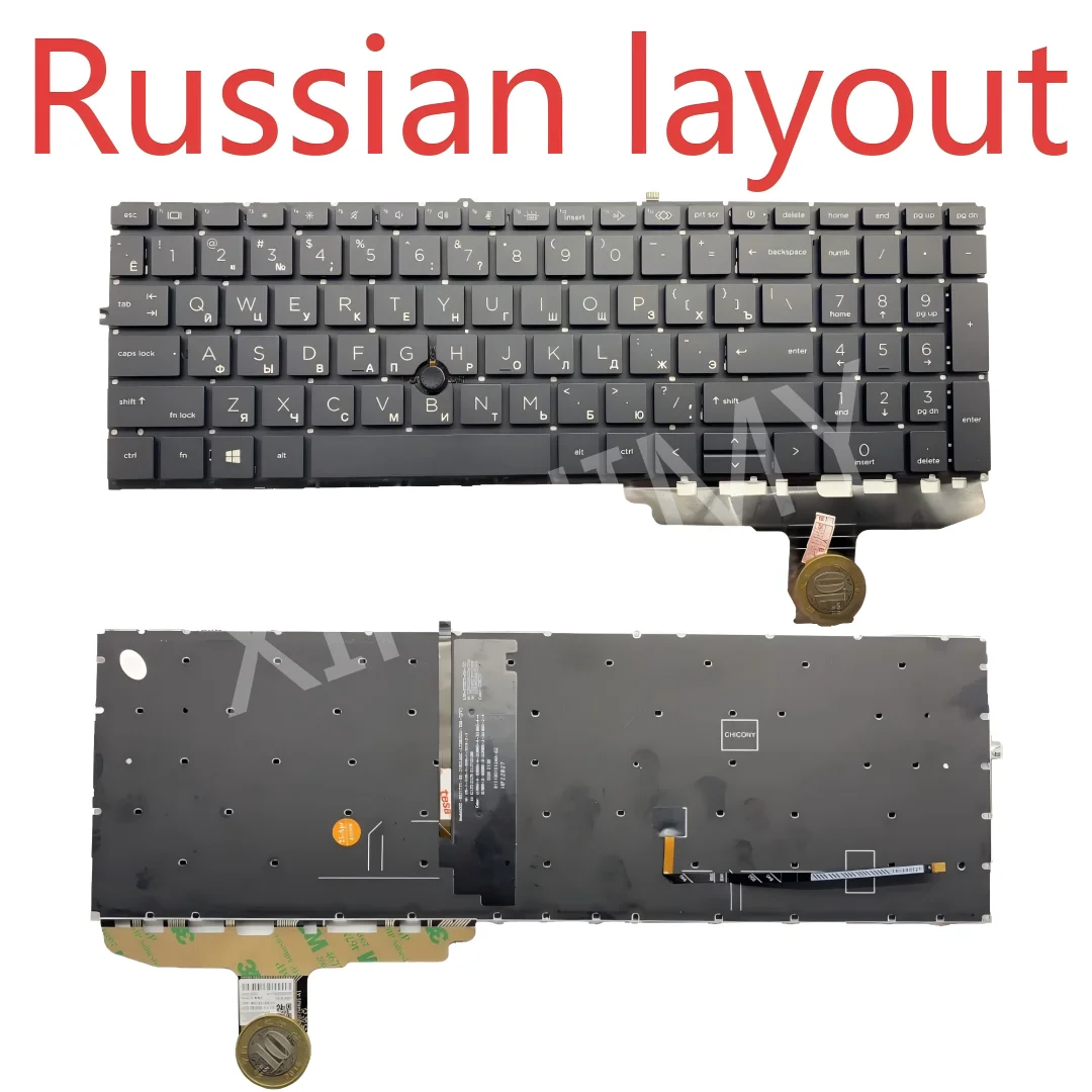 XIN US/RU Keyboard For HP ELITEBOOK 750 G7 750 G8 755 G7 755 G8 850 G7 850 G8 855 G7 855 G8 Laptop Point Backlit HSN-I41C-5