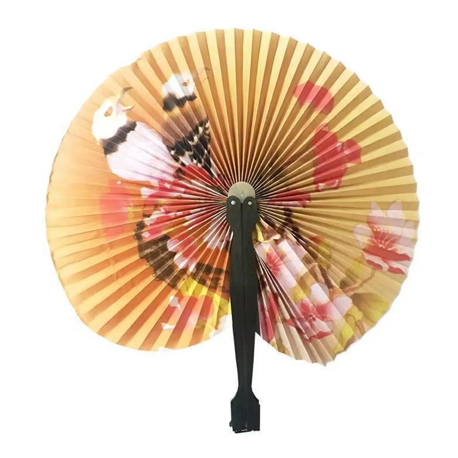 Foldable Paper Fan Retro Windmill Small Round Paper Color Decor Paper Fan Style Party Hand Gift 1pc Random Fan Printed M6V2