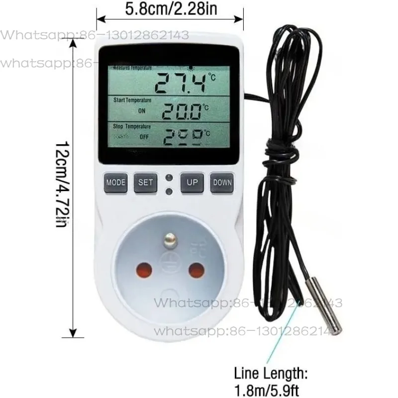 Suitable for 16A Digital Timer Socket With Temperature Controller FR/EU/US/AU/UK Thermostat Socket Heating and Cooling Temperat