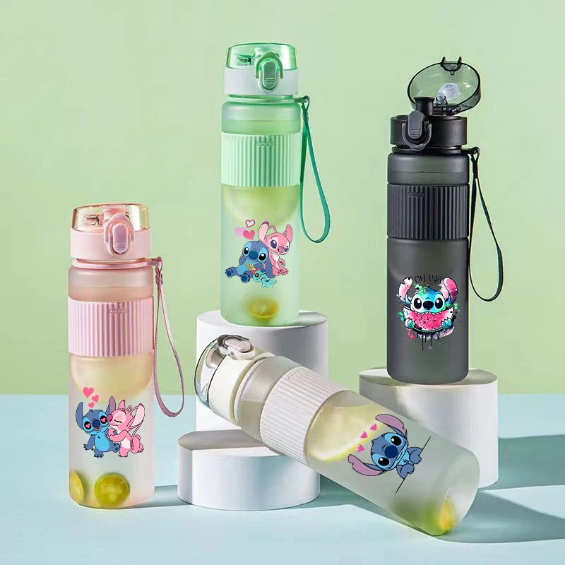 

550ml Disney Stitch Water Cup for Students Anime Cartoon High-capacity Cups Men Women Sports Fitness Portable Water Bottle Gifts