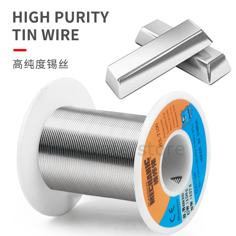 Welding Solder Wire MECHANIC HX-T100 150G Welding Wire High Purity Low Fusion Spot Welding Fluxes Soldering Tin BGA Repair