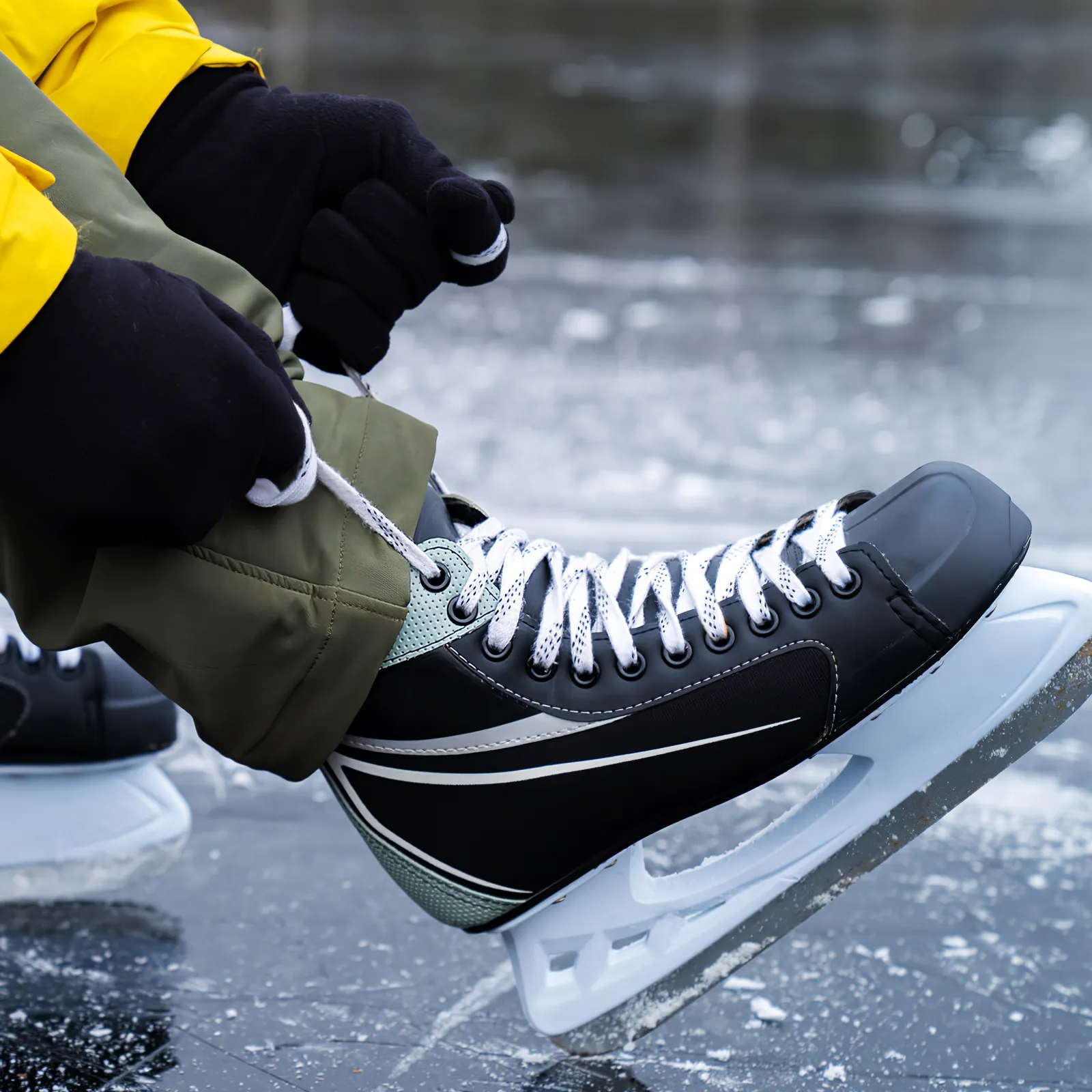 1Pair High-Durability Anti-Freezing Shoe Strings for Hockey Skates Ski Boots Athletic Footwear Stylish Simple Design Replacement