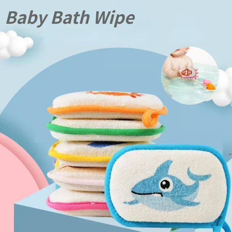 Baby Shower Products Baby Bath Brushes Sponge Scrubs Cute Kids Bath Sponge Newborns Cleaning Bathing Brush