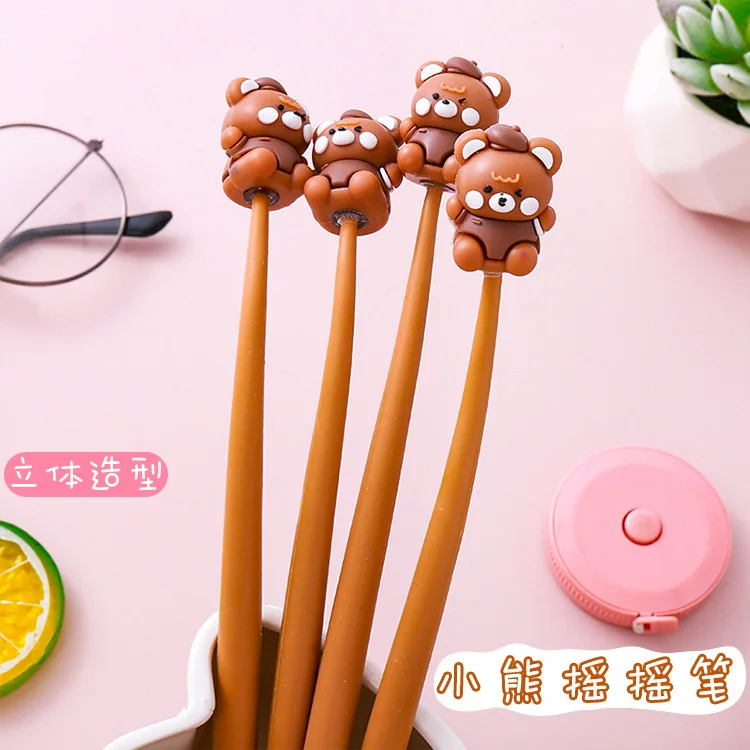 36 Pcs Cartoon Bear Shaking Music Soft Glue Neutral Pen Student Cute Gel Pens Suitable for Students and Teachers Gift Office