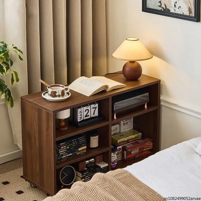 

Retro Style Creative Sofa, Movable Coffee Table, Black Walnut Side Cabinet, Balcony Small Table