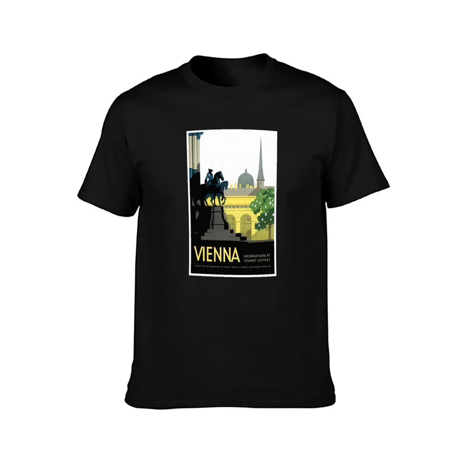 Vienna Austria Vintage Travel Poster 1935 T-Shirt, Summer Casual Cotton Tee, Oversized Streetwear Tops, Vintage Graphic Print