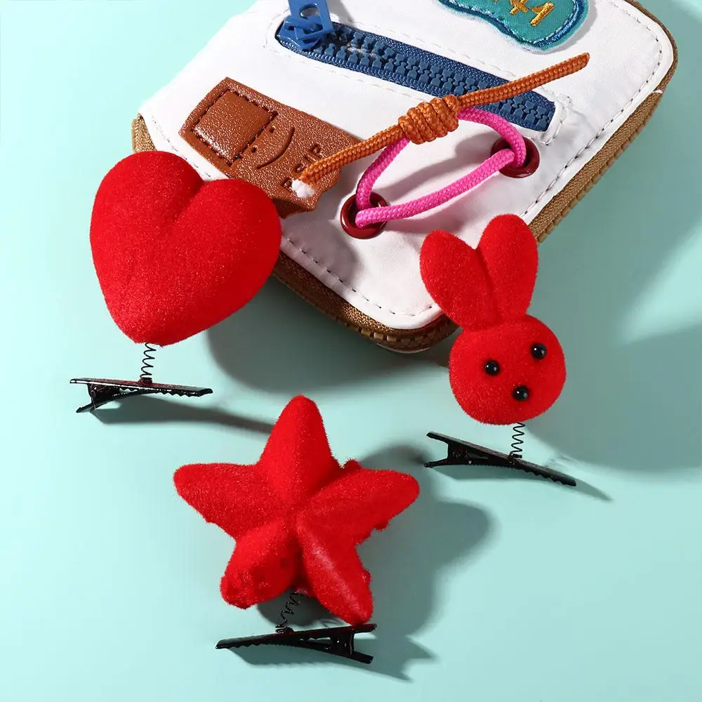 Pinza de pelo creativa para perro y pato, pasadores de pollo, conejo y estrella, horquilla de estilo coreano para fiesta