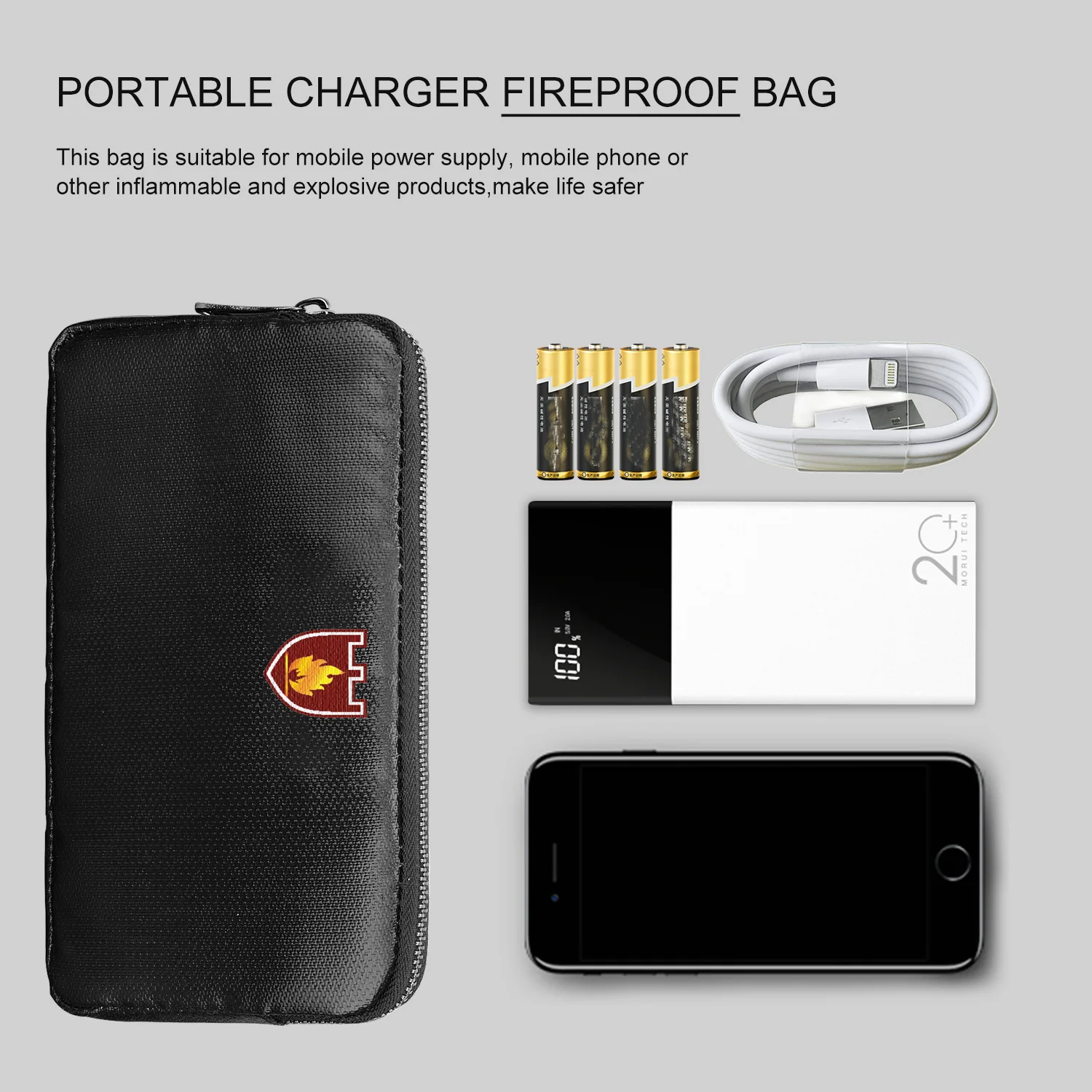 

Fire-proof Document Bag Fire-proof Bag Mobile Power Supply Bag Storage Valuable, Safe and Fire-resistant 2026