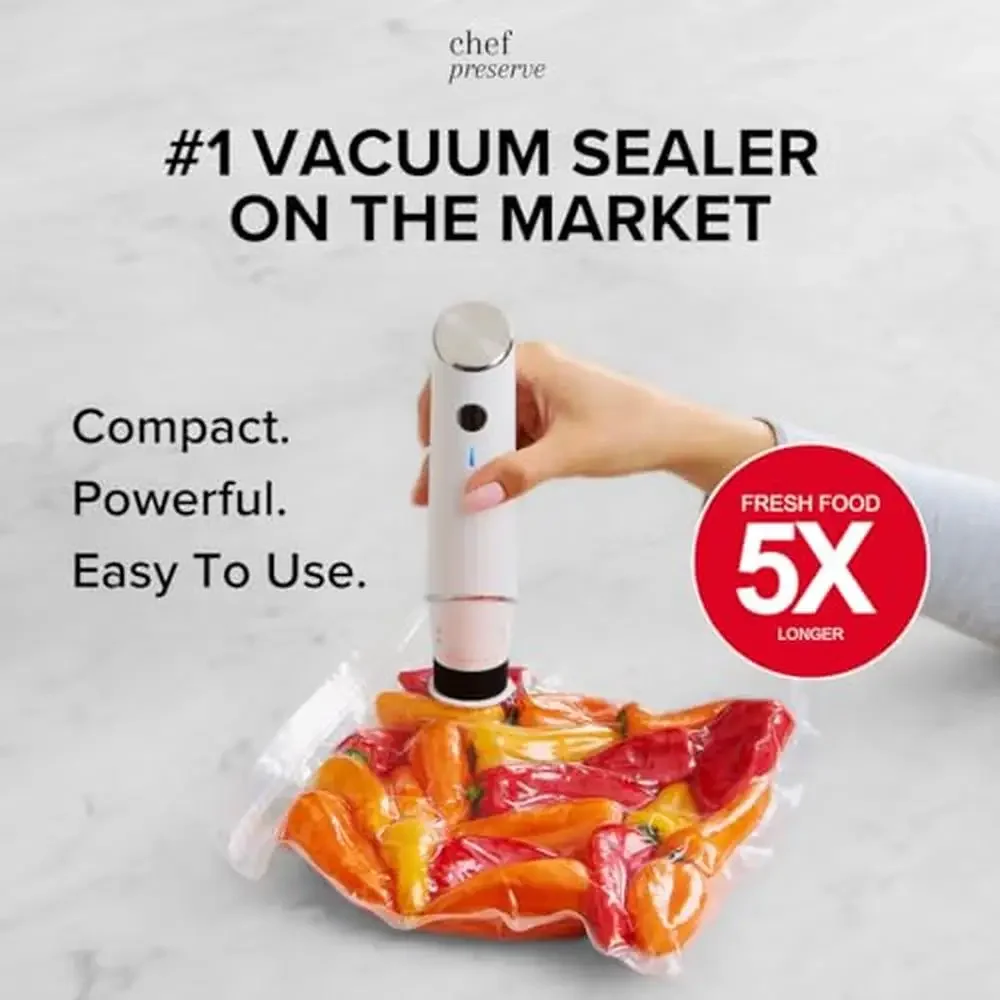 Vacuum Sealer System Freshness Retention Reusable Bags Portable Operation