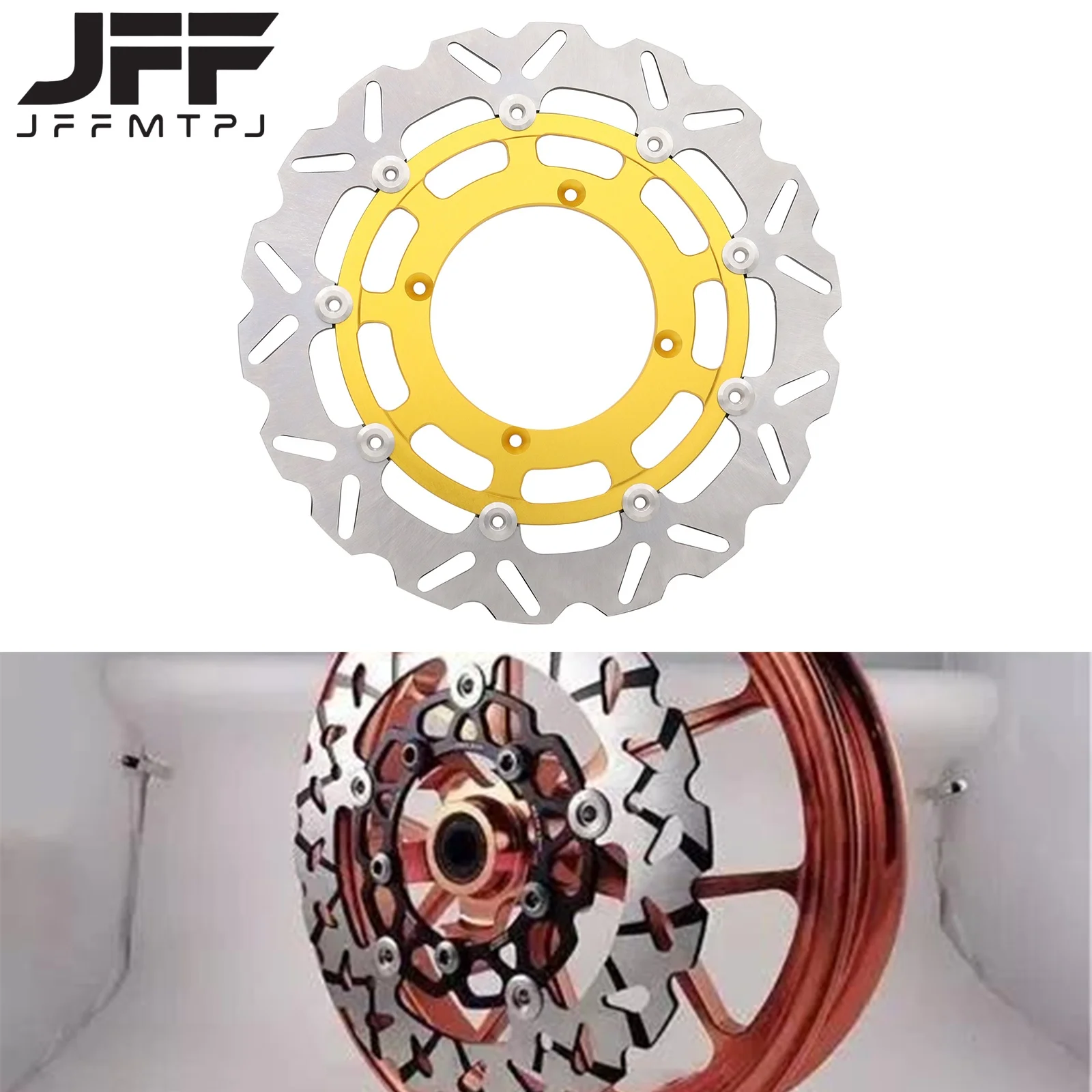 Motorcycle Aluminum 320MM Front Floating Brake Disc Rotor Adaptor For SUZUKI RMZ250 2007-2021 RMZ450 2005-2021 RMX450Z 2010-2019