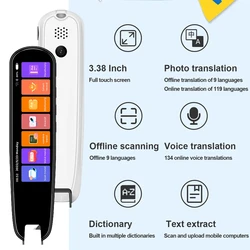 MD04 Smart AI Scan Pen Traduttore BT Voce Multi 134 lingue Supporto Touch screen da 3,38 pollici Foto Registrazione offline Traduzione