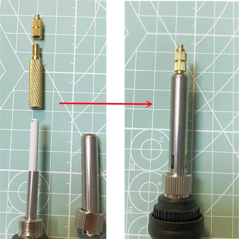 ABJI-Hot Melt Inset Brass Nut Insertion Kit 7PCS Soldering Iron Tip Head Heat Set M2 M2.5 M3 M5 M6 Embedded Thread