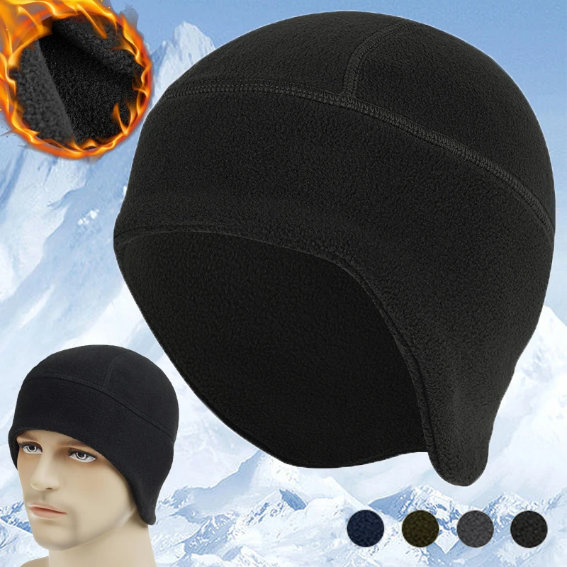 

Unisex Thermal Fleece Winter Warm Beanie Caps Ear Cover Soft Stretch Fitness Outdoor Sport Hiking Cycling Ski Windproof Cap