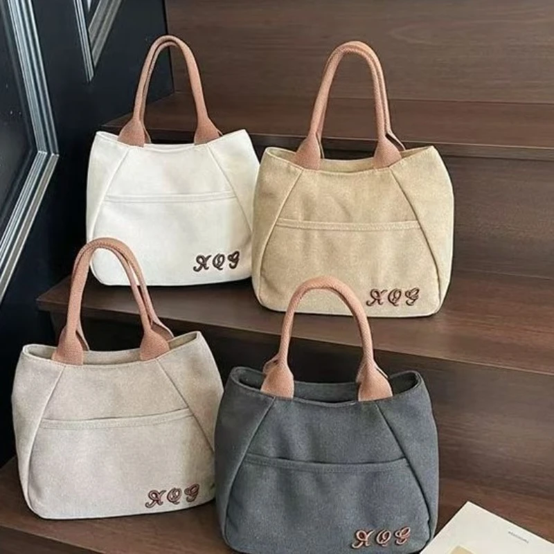 

Холщовая сумка в стиле ретро для работы и поездок на работу, простая повседневная мини-сумка, женская сумка