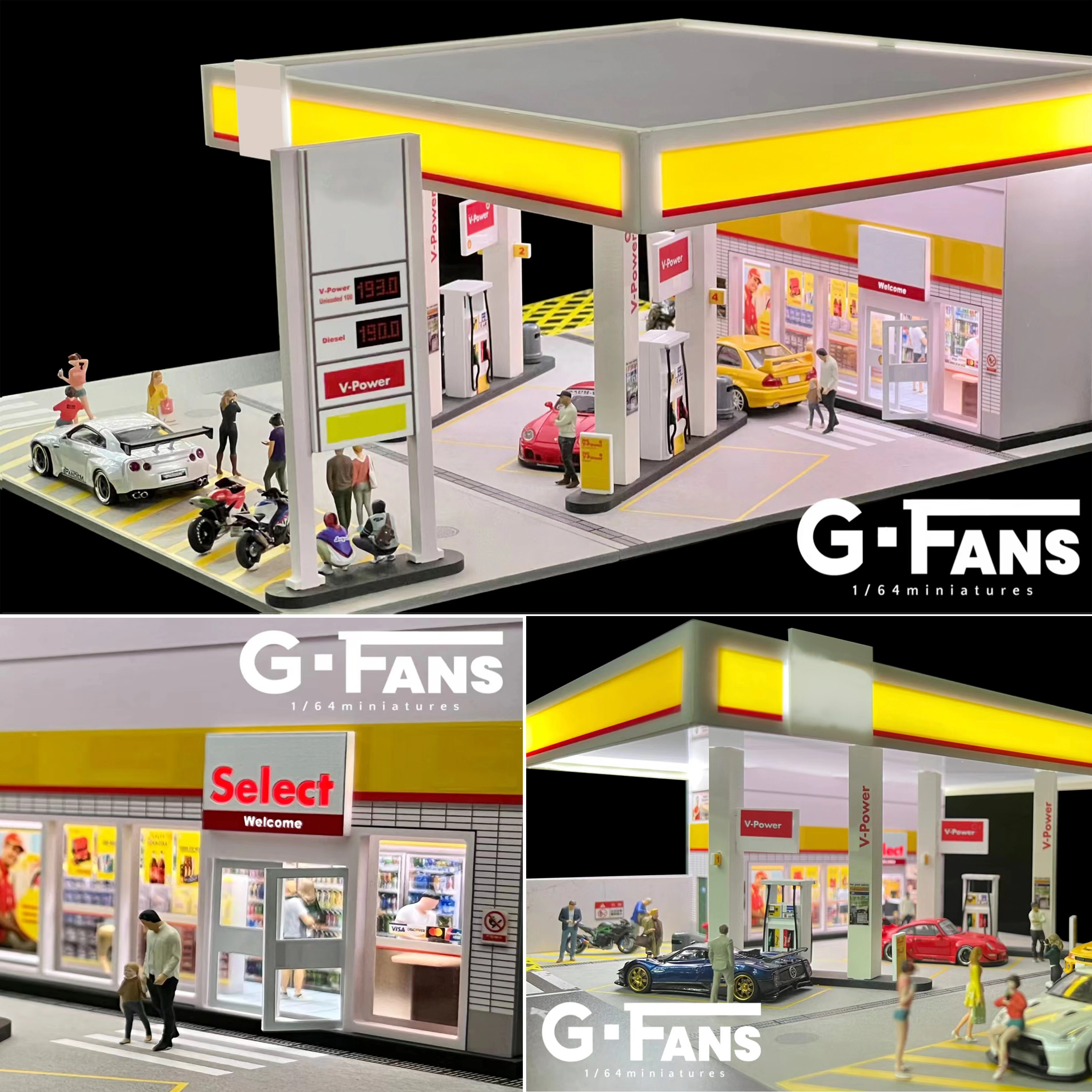 

GFans 1:64 1:64 диорама автомобиль гараж миниатюры модель набор имитационная модель трехэтажной парковки для дисплея, коллекции и подарка