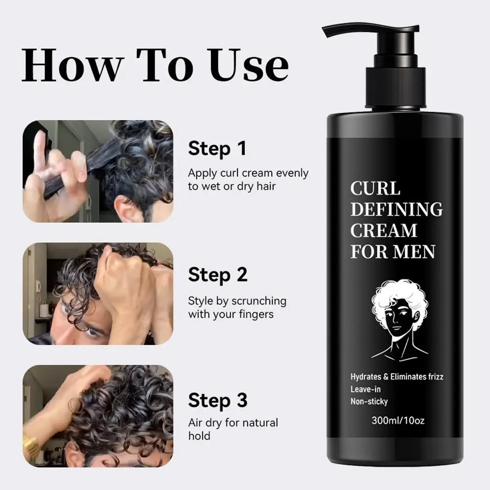 

300ml Hair Curling Cream Anti-Frizz Bouncy Resilient Hair Breakage Styling Prevent Care Lotion Smooth Moisturizing Hair Enh Q5V9