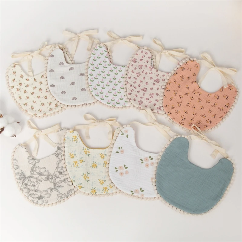 

Newborn Bibs Absorbent Baby Feeding Teething Bibs Multi-pattern Design Cotton Adjustable Bibs Burp Cloths for Babies