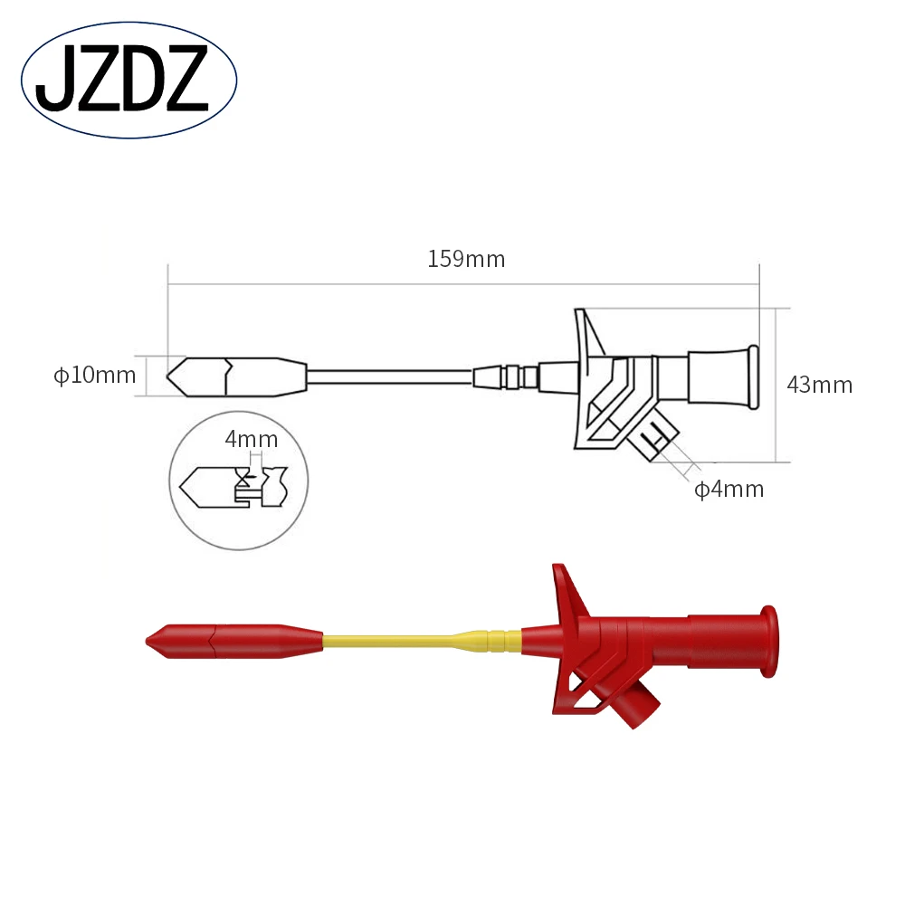 Imagem -05 - Jzdz-multi-meter Test Probe Agulha de Perfuração Profissional Clips de Teste Gancho com Soquete de mm J.30019