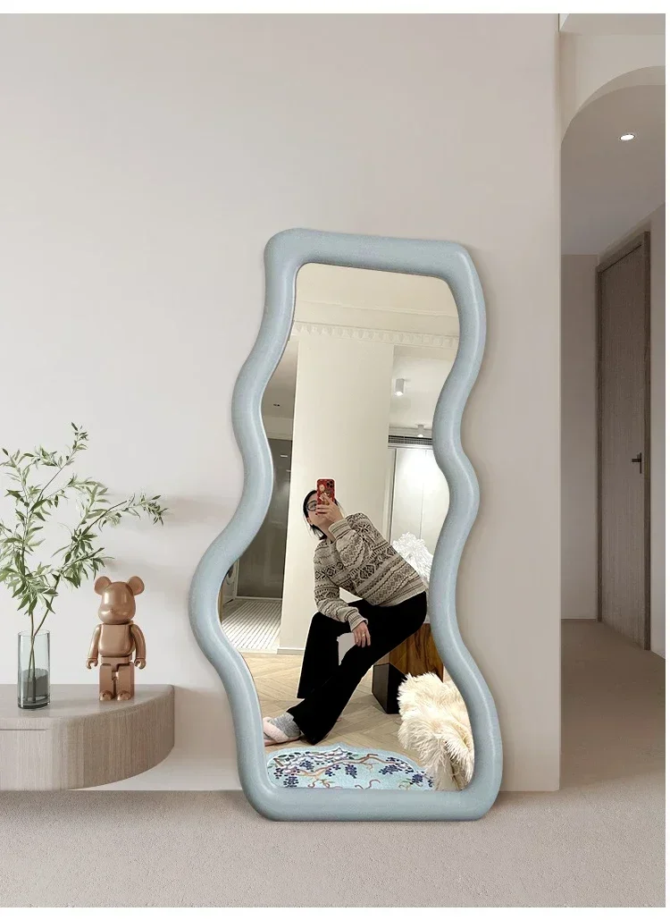 French cream style full-body mirror ins high-end dressing entrance floor-to-ceiling mirror