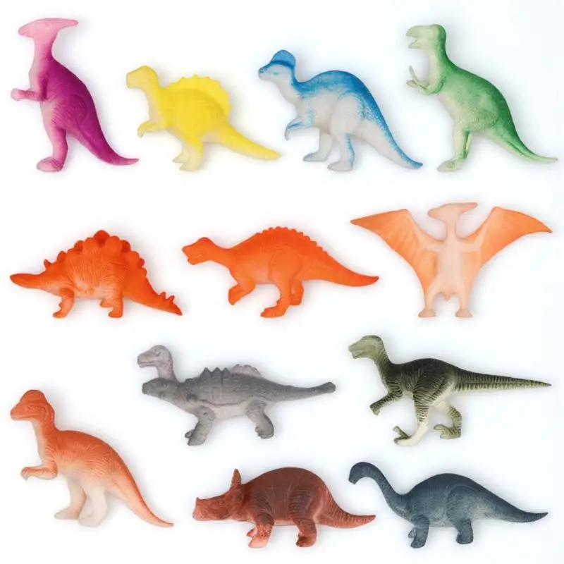 12 pcs Realistic Dinosaur Set Kids Educational Animal Figures Party Favors Gifts Decoration Handicraft