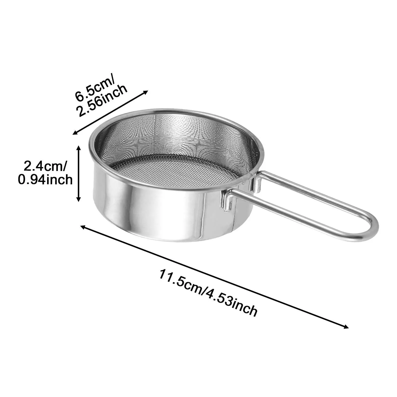 Mini Flour Sieve with Long Handle Small Strainer for Pastas Flour Coffee