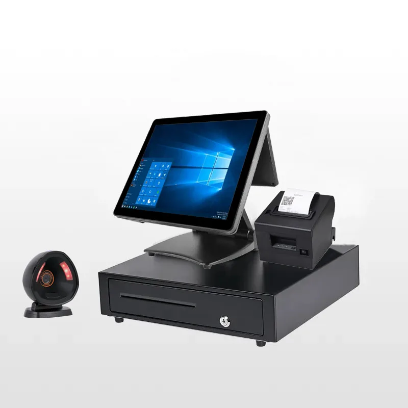 15 Inch Display Restaurant Touch Screen POS System All In One Cash Register For Retail Store