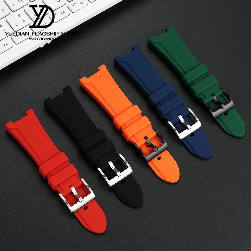 Notched Silicone Rubber Belt for Renault Gemini Rarone Watch Strap 8840129 8840119 8840139 Waterproof Watch Strap Men with Tools