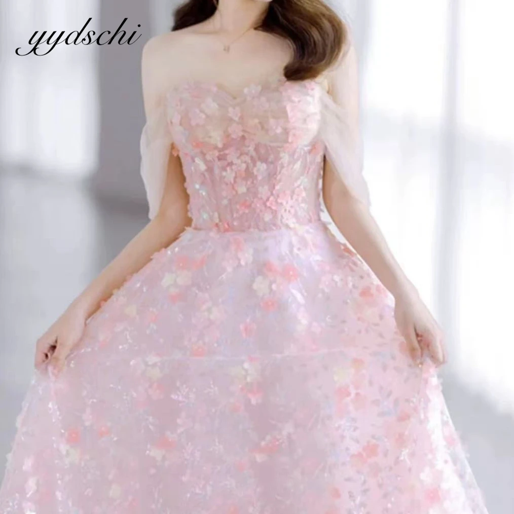 

Элегантные 3D-цветочные платья трапециевидной формы с открытыми плечами по индивидуальному заказу, цветочные платья 2022, коктейльные платья принцессы для выпускного вечера