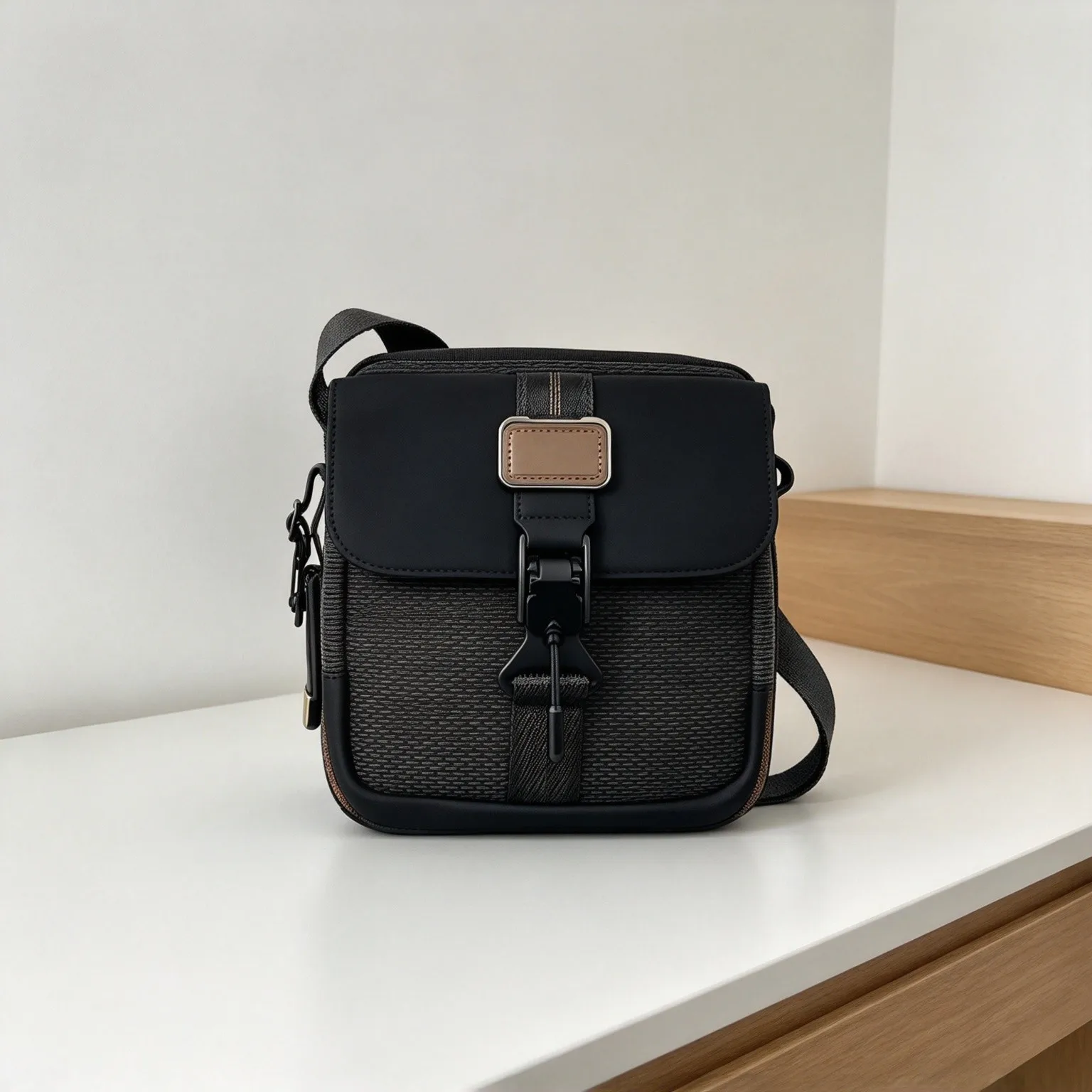 Daily Commute Single Shoulder Crossbody Bag for Men, Water Resistant Nylon Business Casual Bag