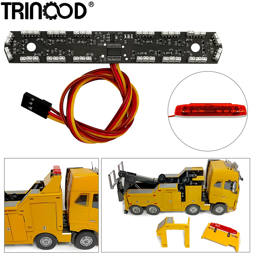 TRINOOD RC Car Roof Light LED Lamp Strip for 1/14 Tamiya FH16 GLOBETROTTER Trailer Truck Tipper Tow Upgrade Parts