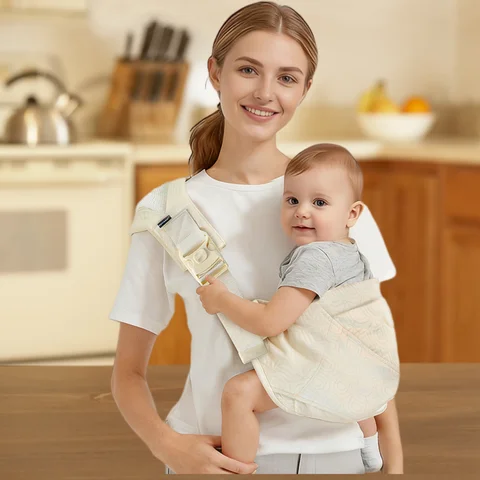 Newborn Baby Carrier Sling Adjustable Crossbody Wrap Infant Holder Baby Bag Hip-seat Ergonomic Support for Hands-Free Carrying