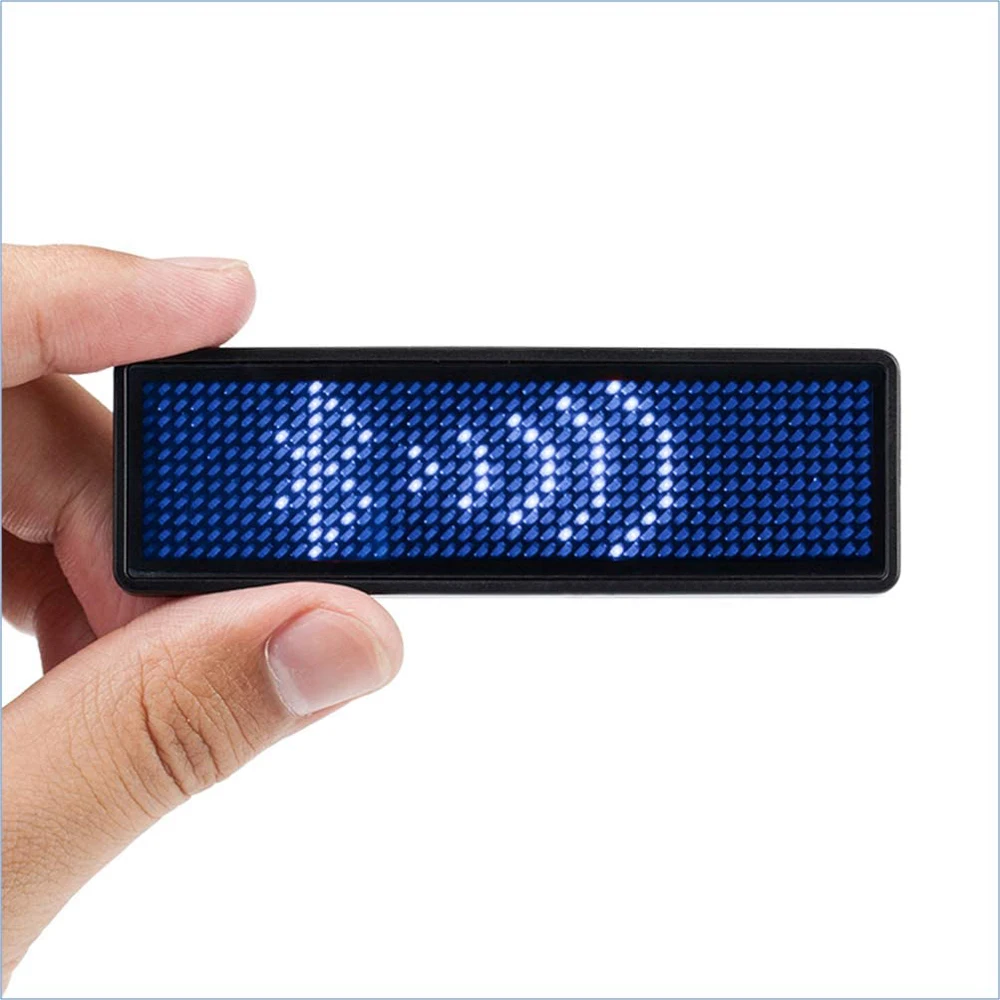 Rechargeable Bluetooth Digital LED Badge Insignia DIY Programmable Scrolling Message Board Mini LED Display LED Name Tag