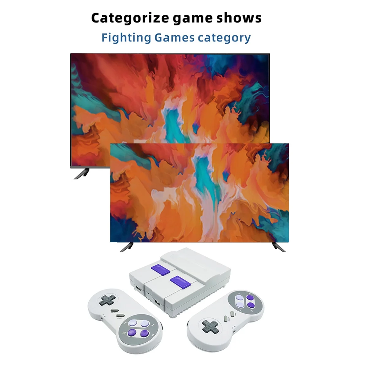 For SNES821 Retro Game Console 2.4G Wireless Double Mini Game Console TV Game Console Built-in 821 Games EU Plug