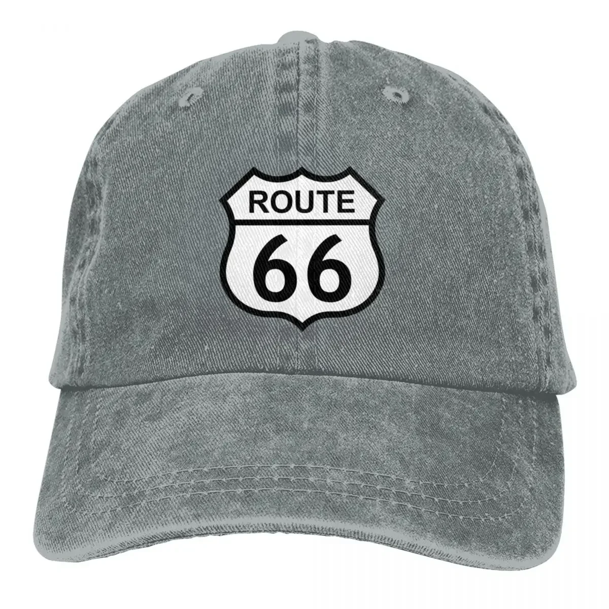 Boné de beisebol masculino e feminino da rota 66, chapéu afligido casual, lavado, merch, merch