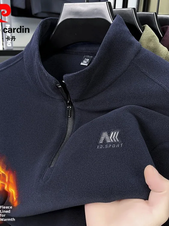 

Мужская толстовка Pierre Cardin из смесовой шерсти с флисовой подкладкой, утепленная, с длинным рукавом, базовый слой, повседневная, стандартного кроя, зимний топ