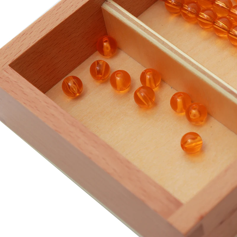 Juguetes matemáticos Montessori, barras de cuentas para tablero Seguin Diez con caja de madera, juego de conteo para niños, equipo educativo temprano