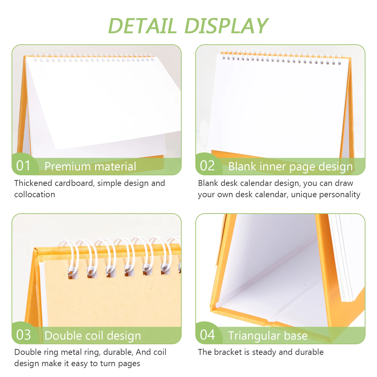 

1 set Hand Drawing Calendar Hand-painted Desk Turn Page Blank Office Gift Mini Graffiti Stylish Simple Design Desktop Calendar