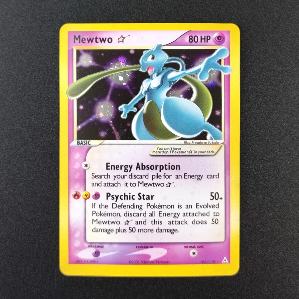 Карта покемонов «Золотая звезда» Пикачу 104/110 Mewtwo 103/110 Rayquaza 107/107 Torchic Latias Ex Holon Tcg Collection Игровая карта